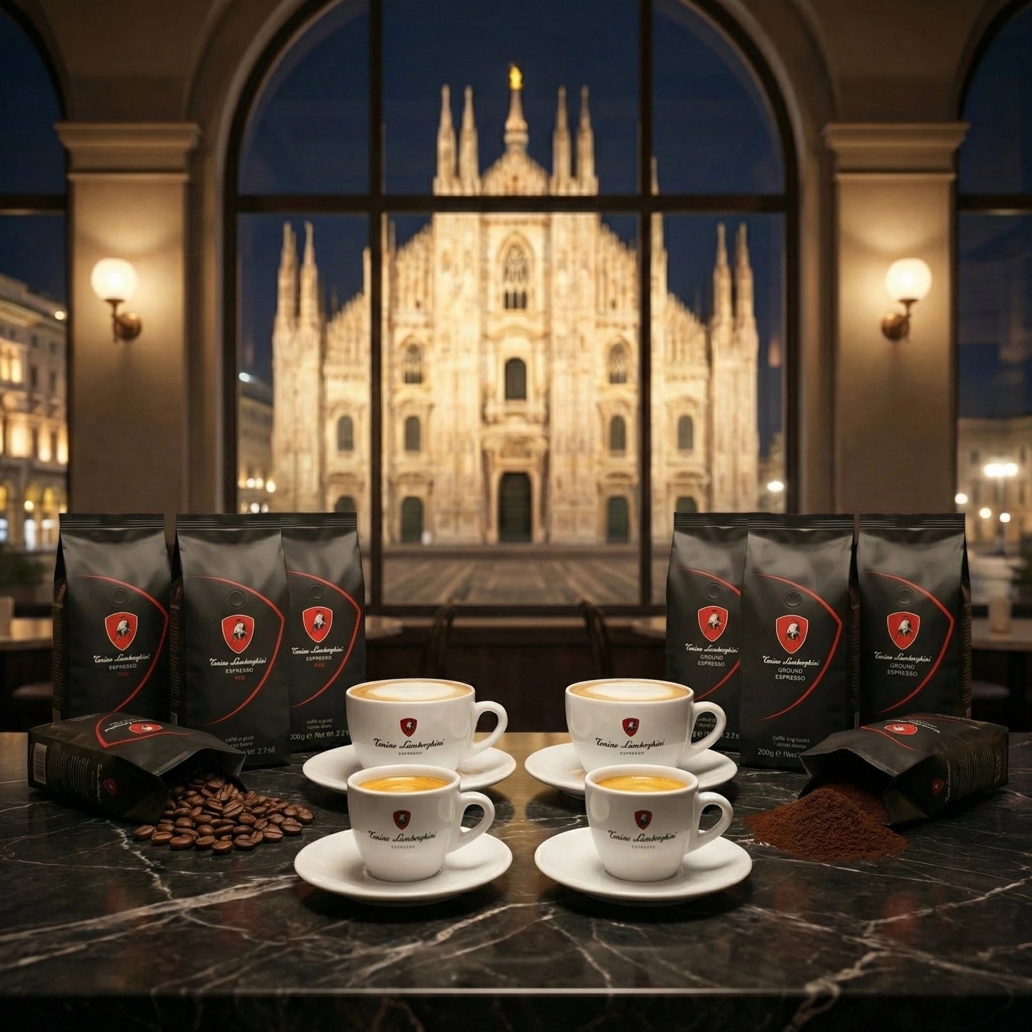 home espresso bundle- espresso beans and espresso ground with 4 free cups