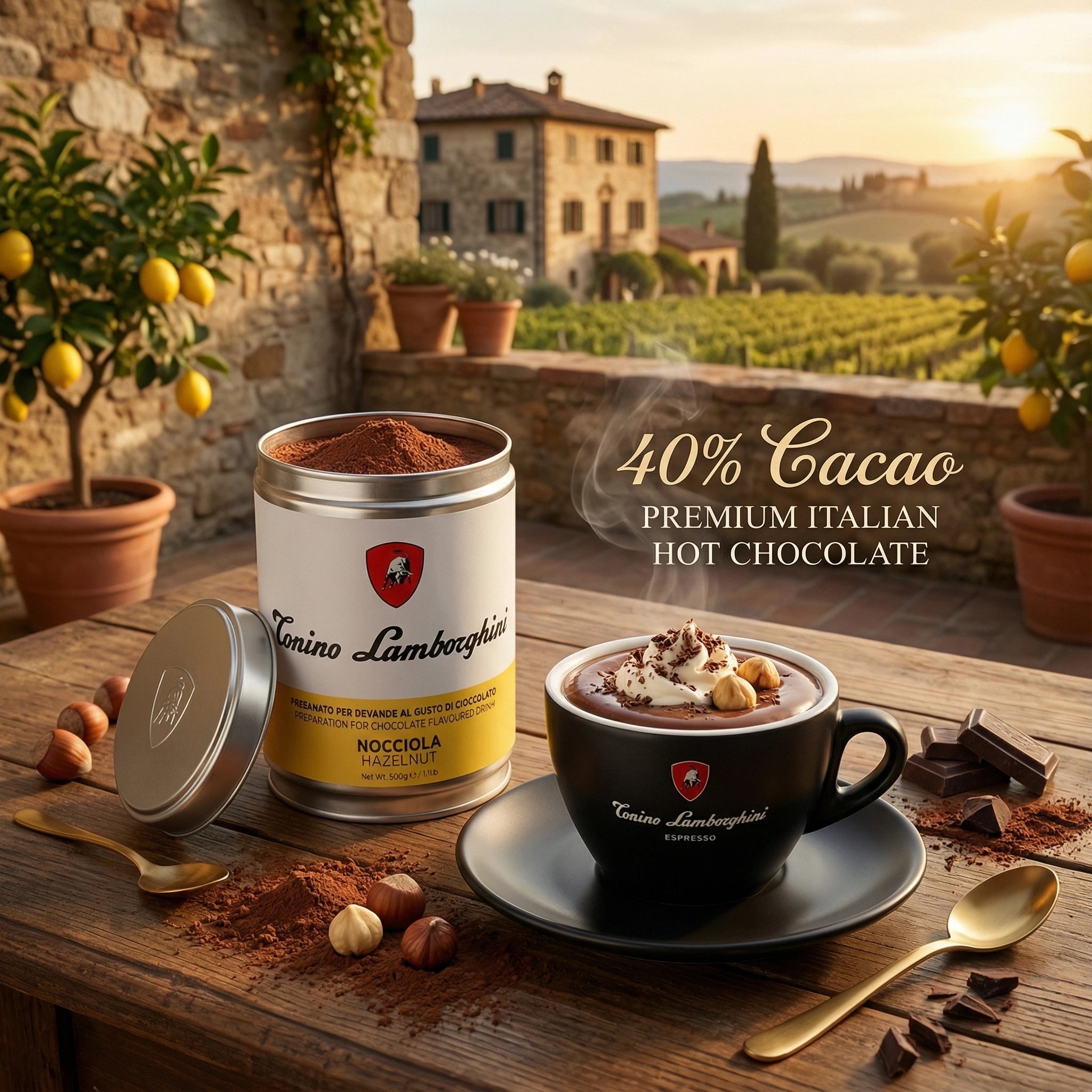 hazelnut hot chocolate-italian hot chocolate-tonino lamborghini