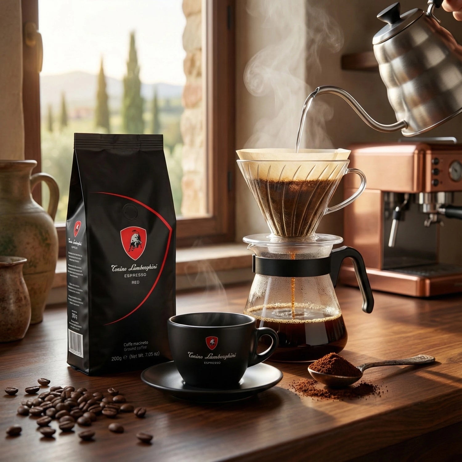 drip coffee with italian espresso