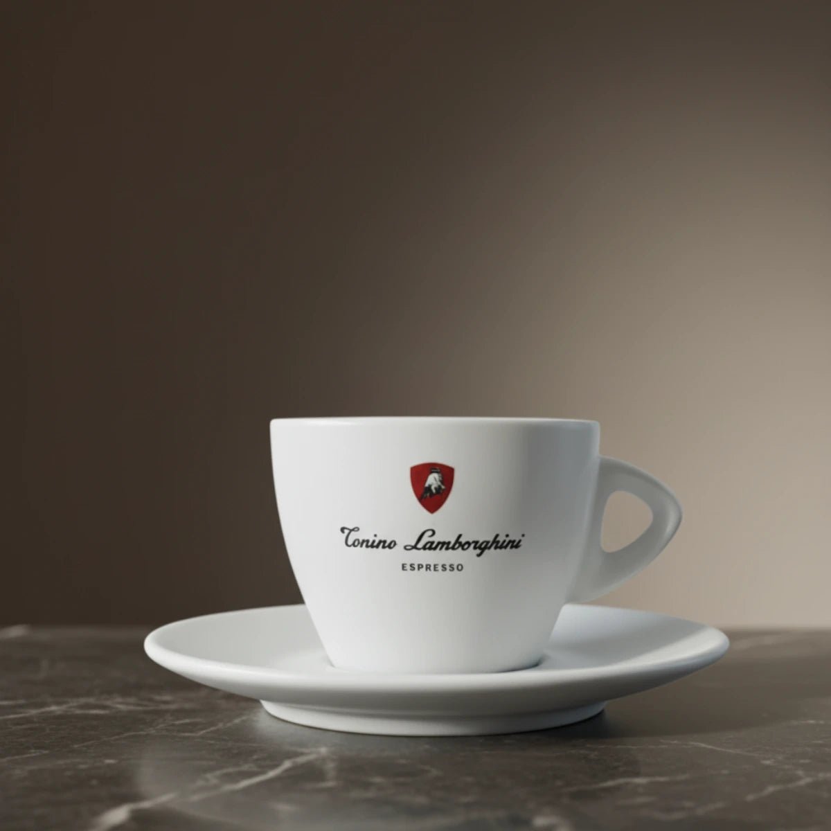 Italian Coffee Cup and Saucer - White Collection - Tonino Lamborghini