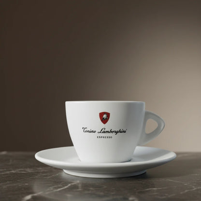 Italian Coffee Cup and Saucer - White Collection - Tonino Lamborghini