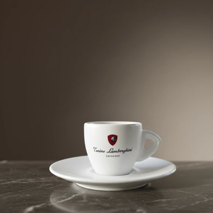 Italian Coffee Cup and Saucer - White Collection - Tonino Lamborghini